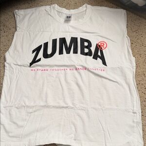 Zumba White Logo Muscle Tee XS/S NWOT